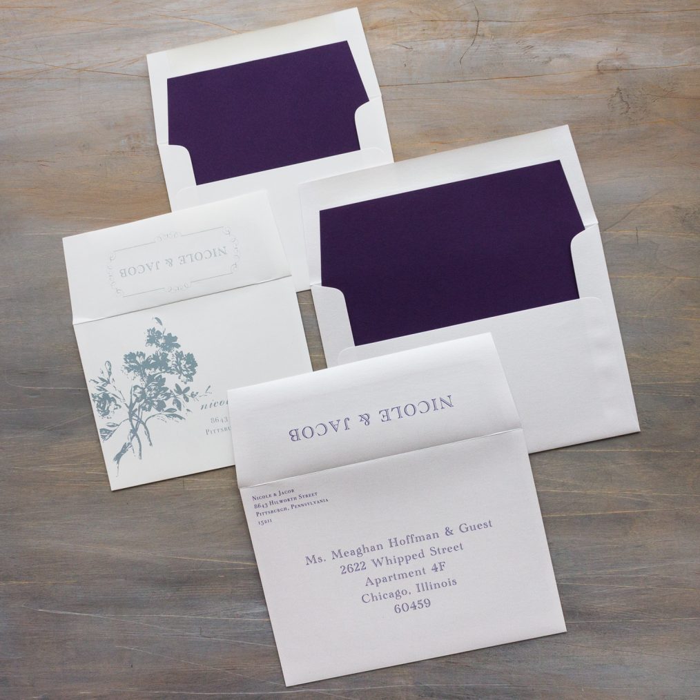 Vintage Purple Wedding Invitations