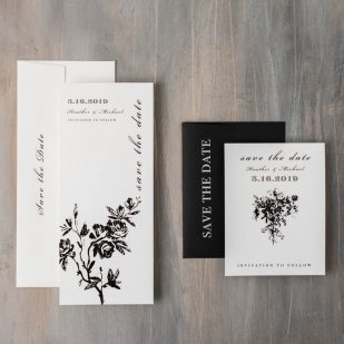 White and Black Lace Save the Dates