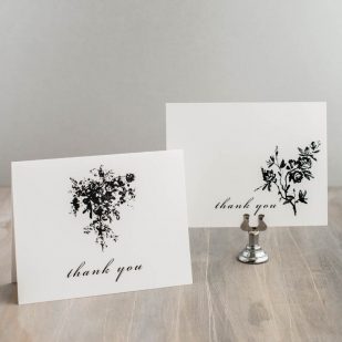 White and Black Lace Thank You Cards