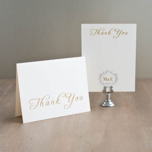 Antique Glitter Thank You Cards