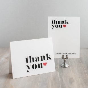 Modern Hearts Thank You Cards