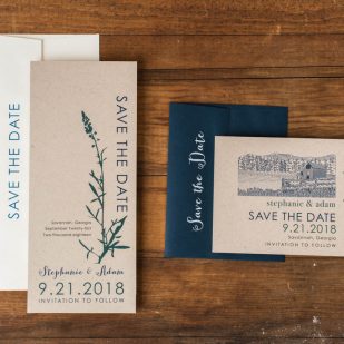 Rustic Navy Save the Dates