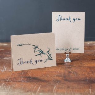 Rustic Navy Thank You Cards