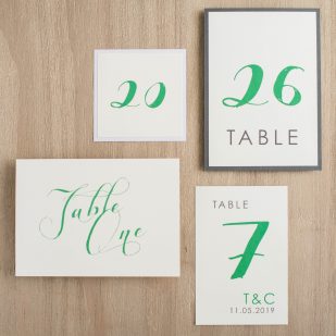 Mint Script Flat Table Numbers