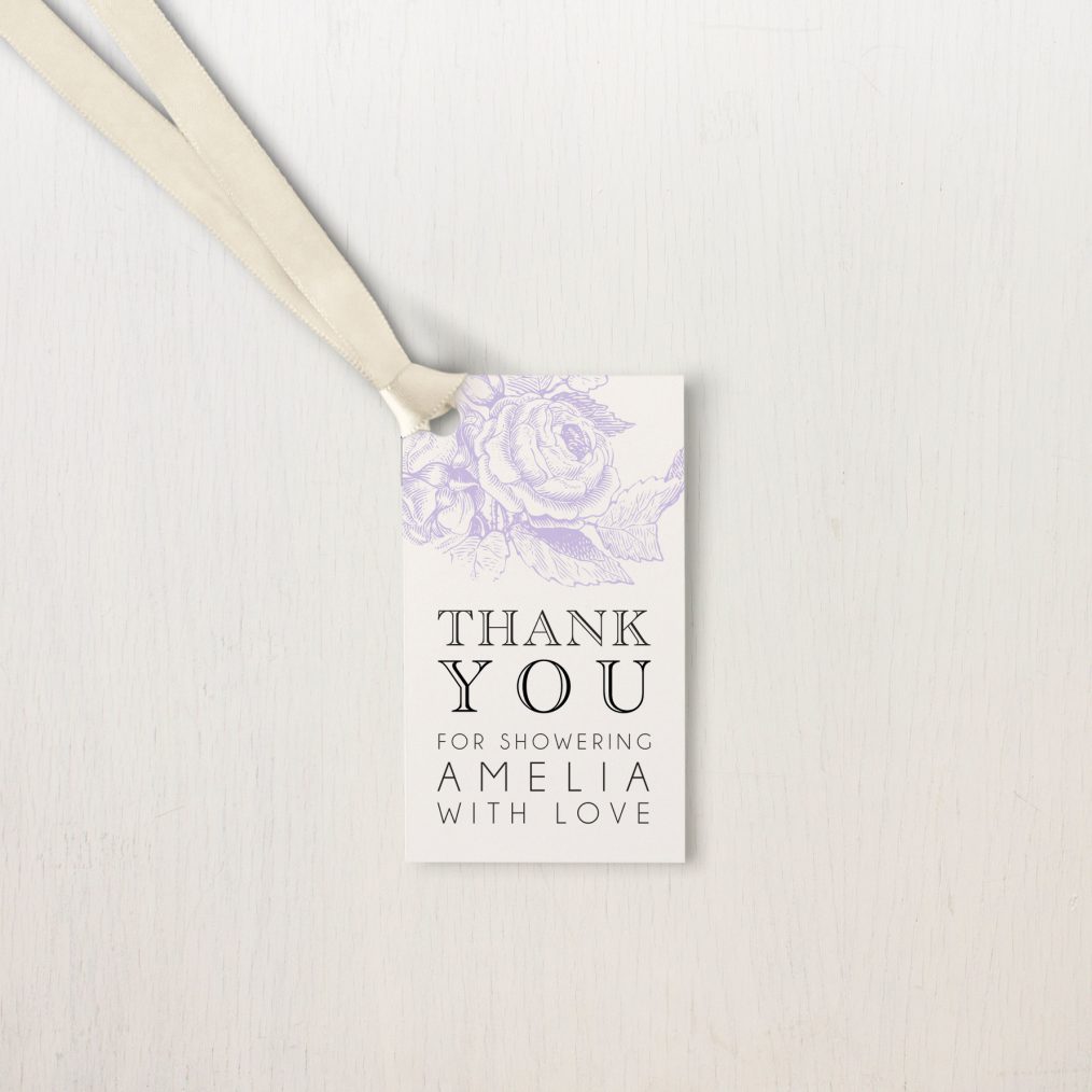 floral lavender bridal shower invitations