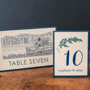 Rustic Navy Tented Table Numbers