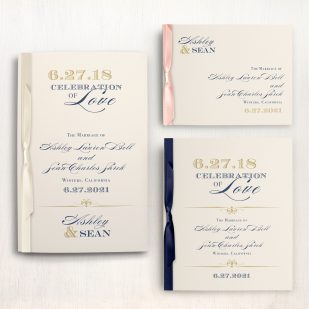 Elegant Navy Script Ceremony Booklet
