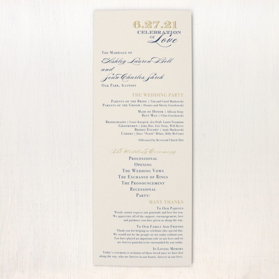 Elegant Navy Script Customizable Traditional Ceremony Fans | Beacon Lane