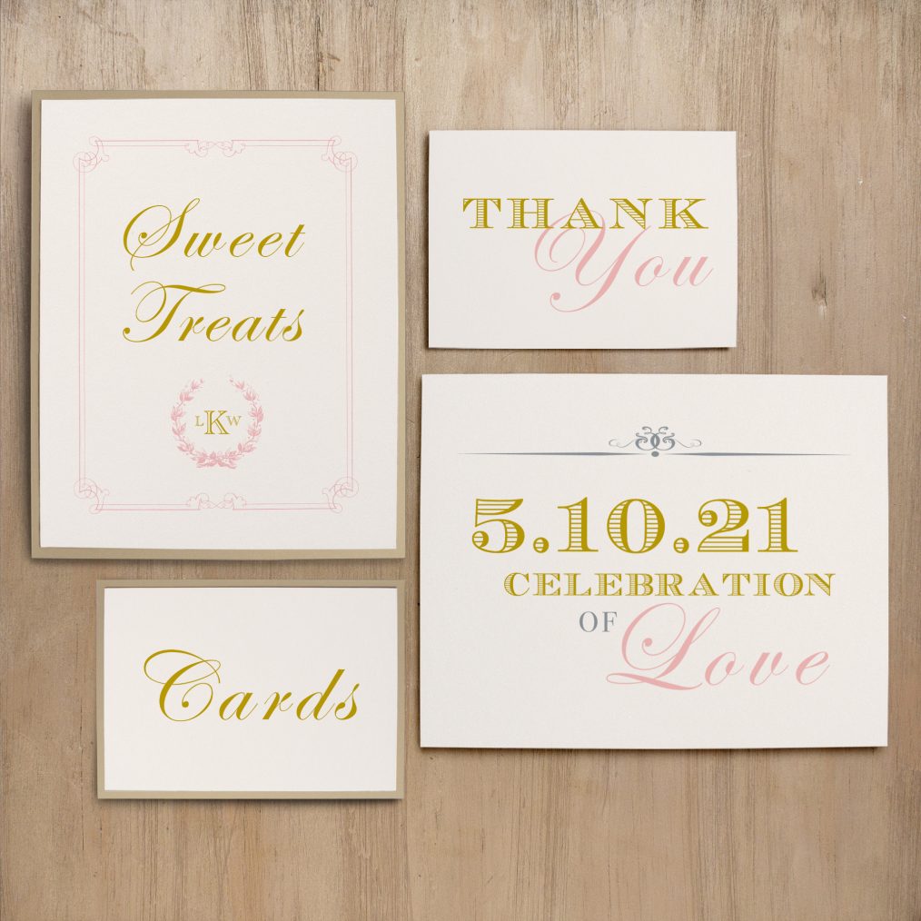 Gold and Blush Monogram Customizable Framed or Mounted Wedding Signs ...