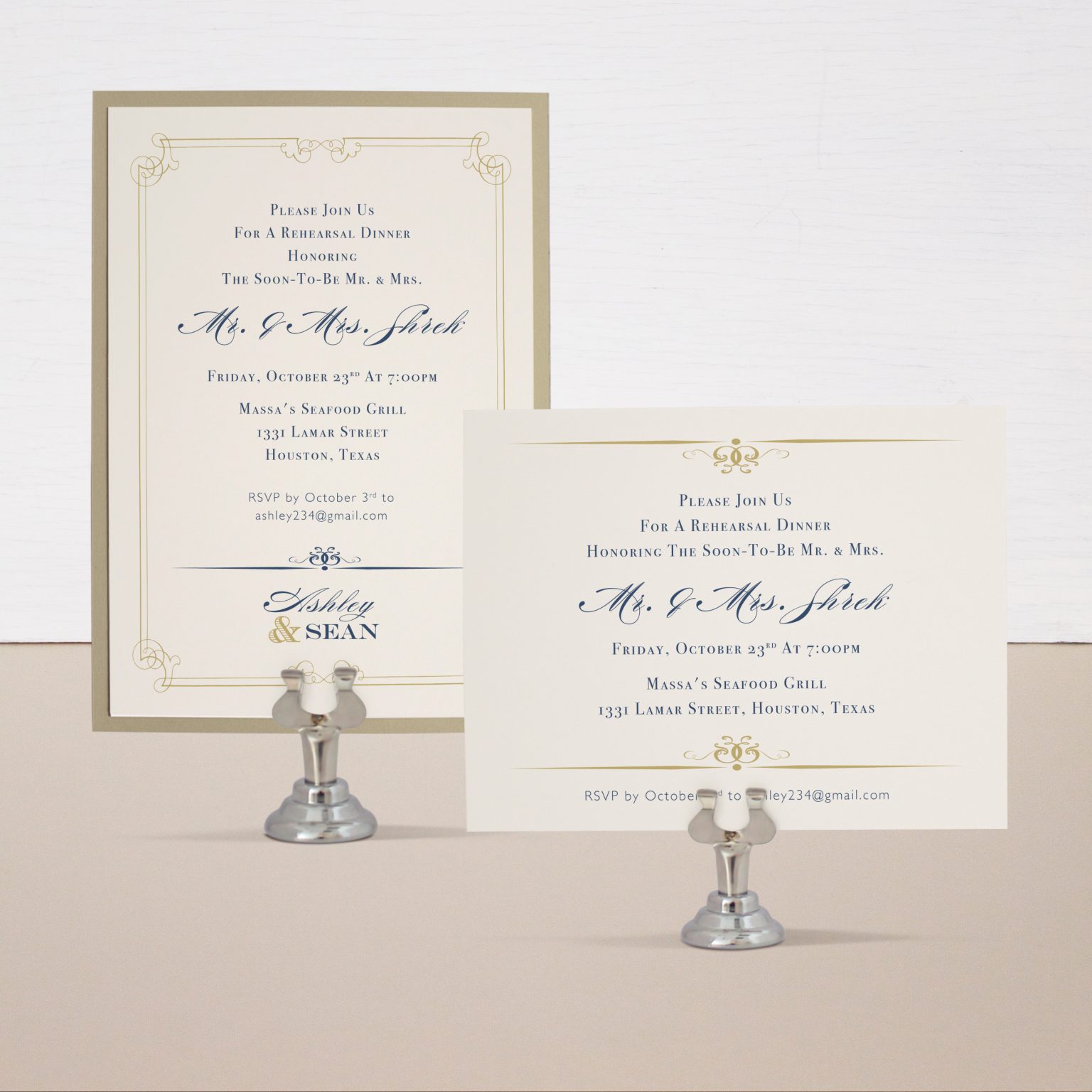 Elegant Navy Script Customizable Flat Ceremony Programs | Beacon Lane