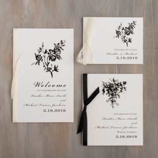 White and Black Lace Ceremony Booklet