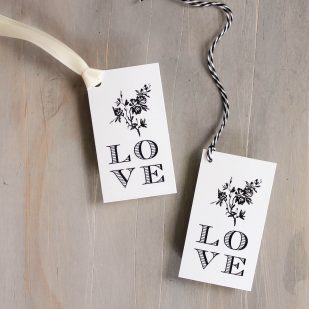White and Black Lace Favor Tags