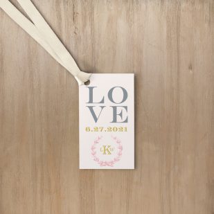 Gold and Blush Monogram Favor Tags