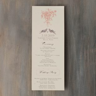 Pink and Gray Loves Lace Flat Ceremony Programs