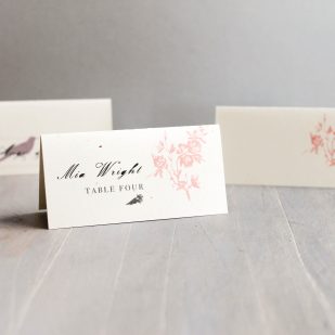 Pink and Gray Loves Lace Place and Escort Cards