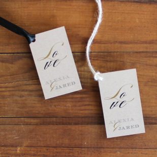 Rustic Black and White Love Favor Tags