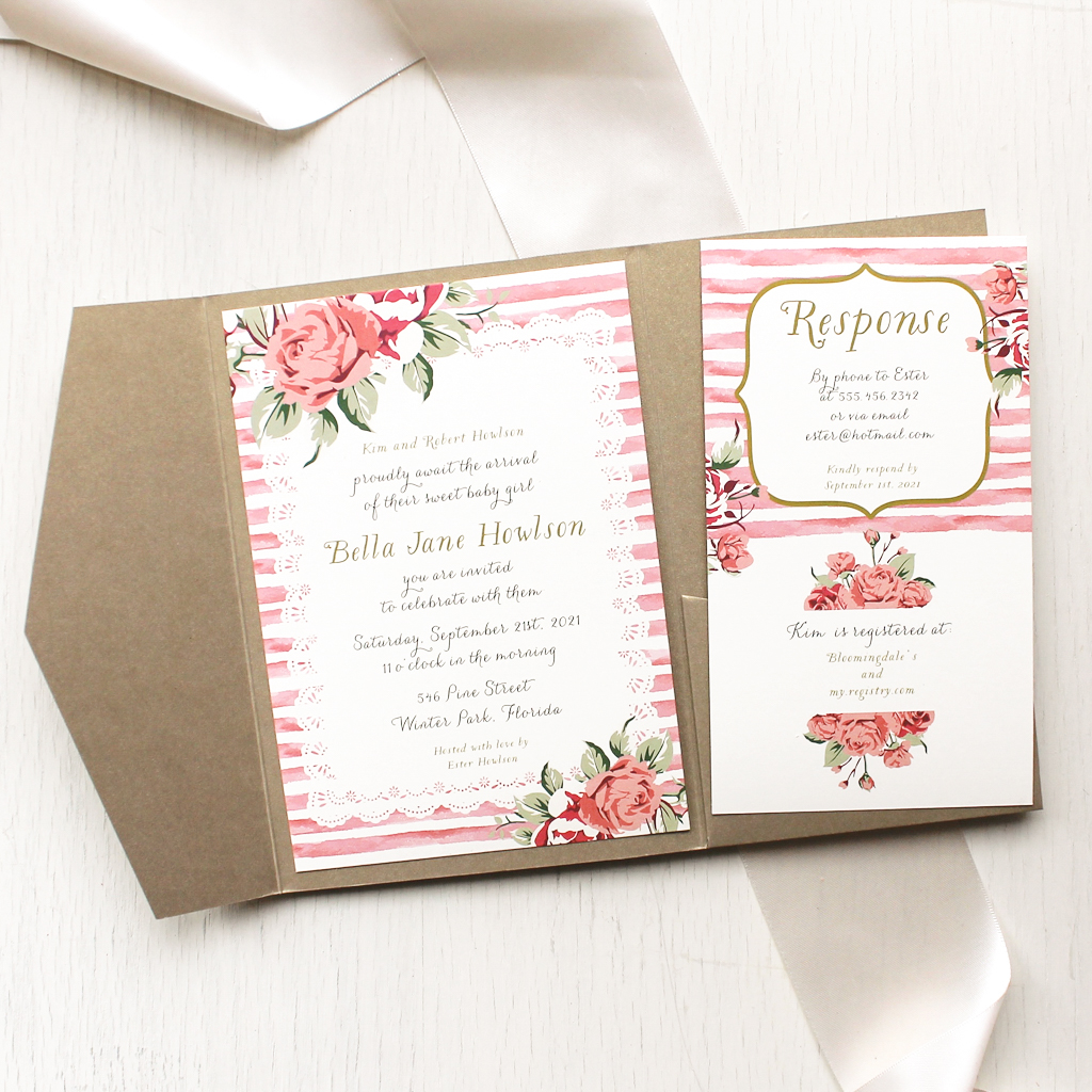 chic baby shower invitations