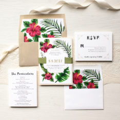 Tropical Floral Wedding Invitations