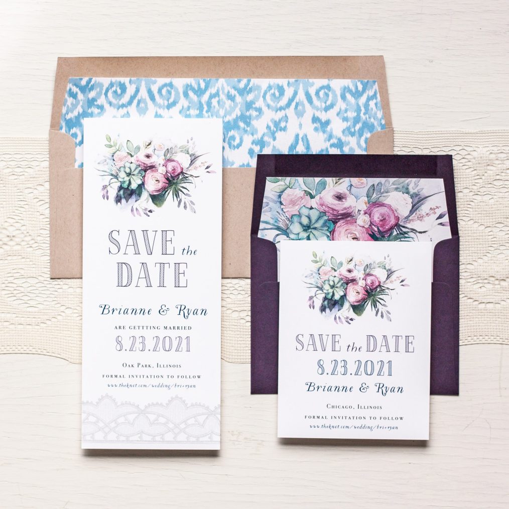 Watercolor Rose Save the Dates by Beacon Lane