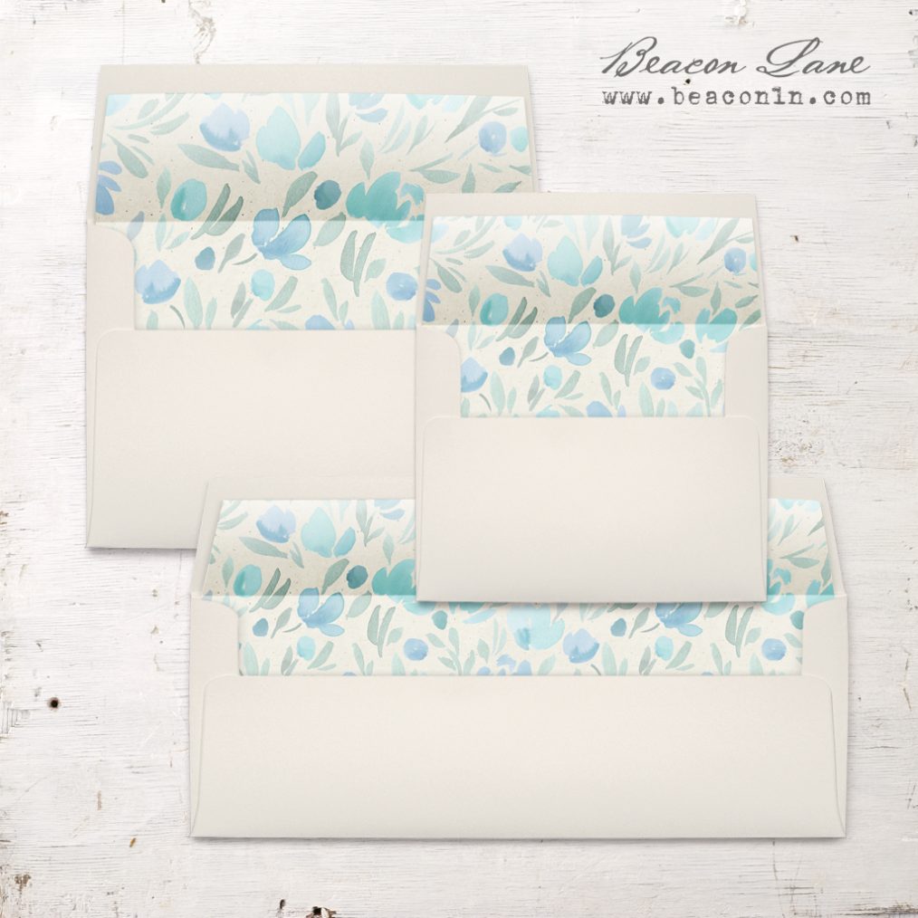 Floral Sapphire Envelope Liner