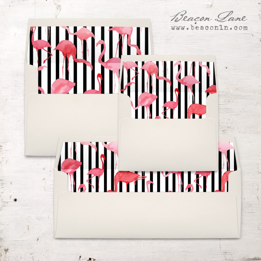 Striped Flamingo Envelope Liner