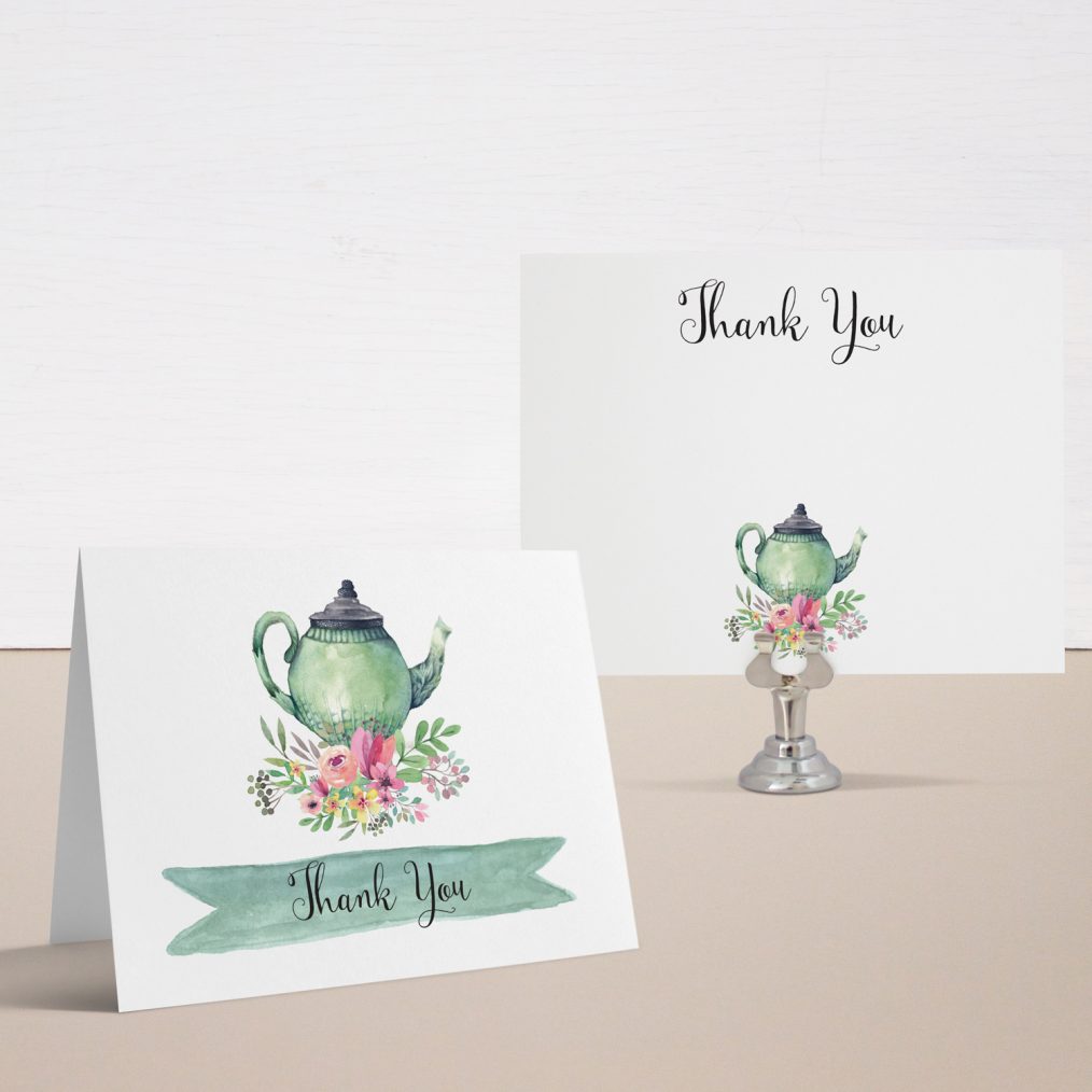 Tea Time Baby Shower Thank You Cards