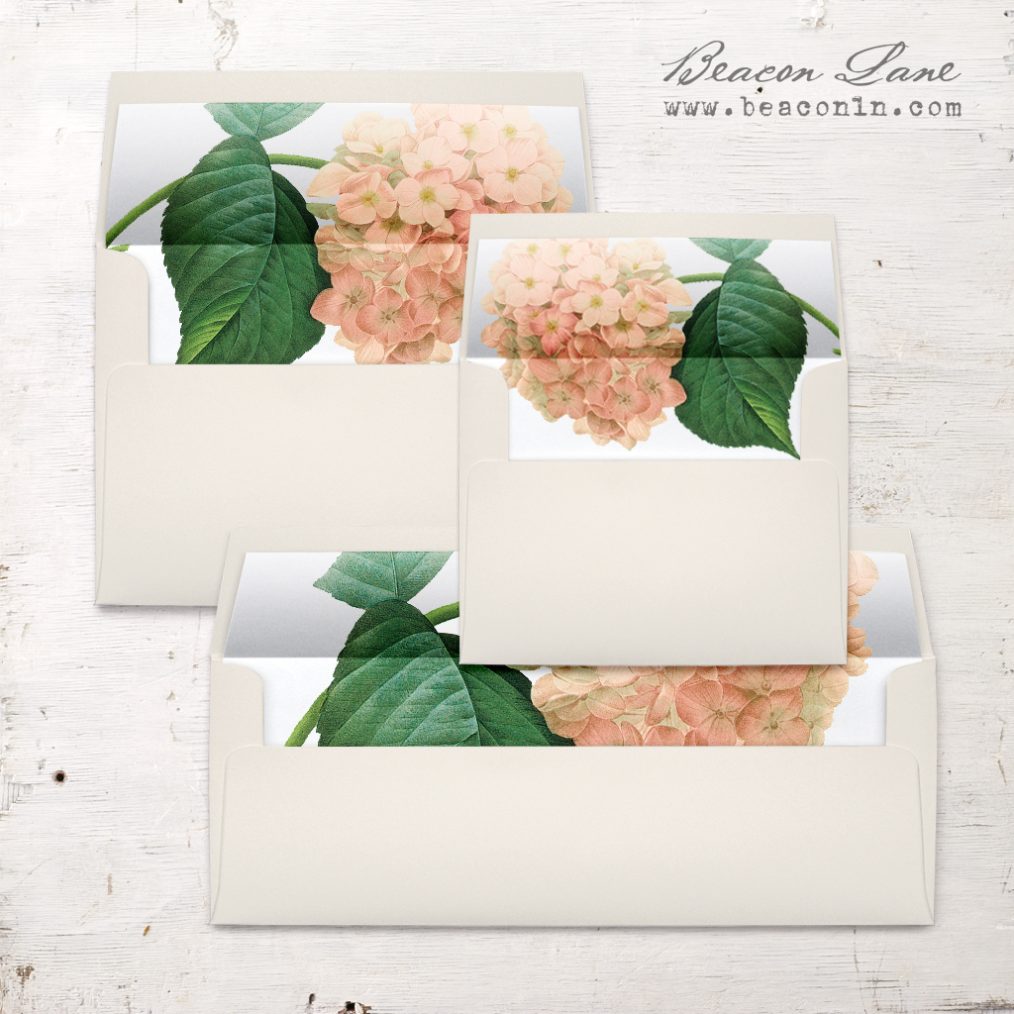 Blush Hydrangea Envelope Liner