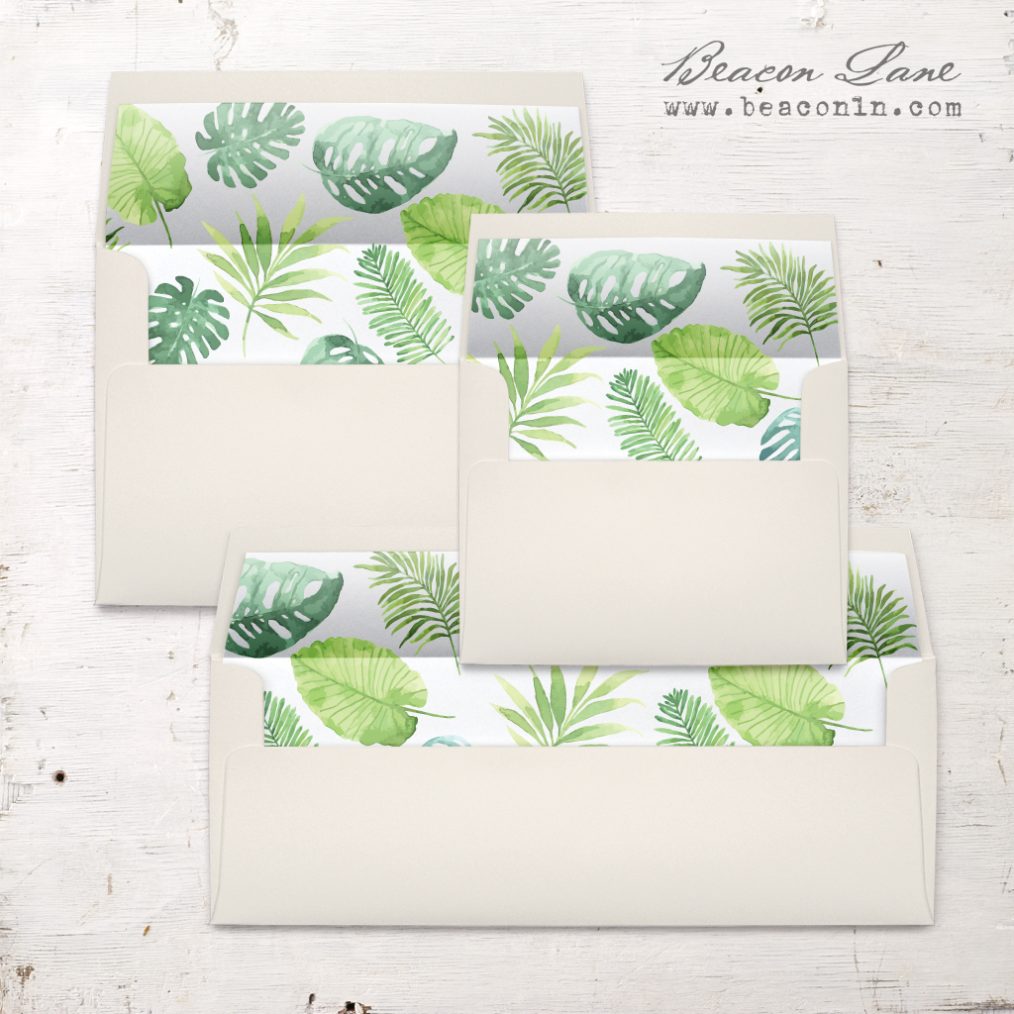 Tropical Green Envelope Liner