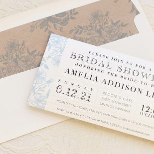 Blue Bouquet Bridal Shower Invitations