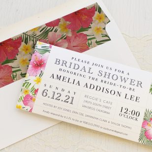 Bright Tropical Bridal Shower Invitations