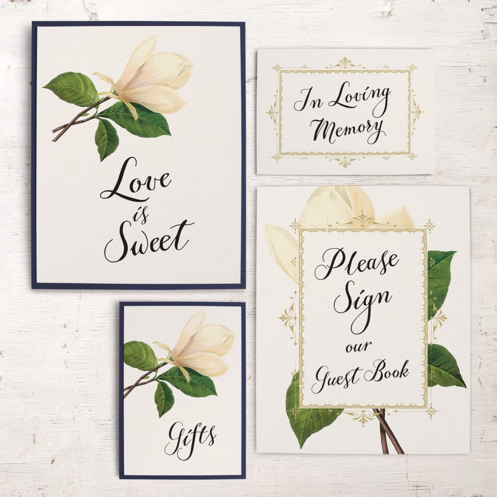 Sweet Magnolia Customizable Framed or Mounted Wedding Signs | Beacon Lane