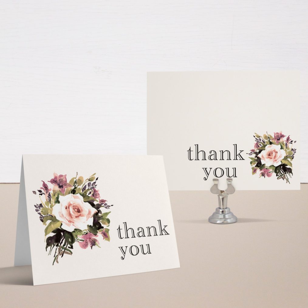 Soft Roses Bridal Shower Thank You Cards