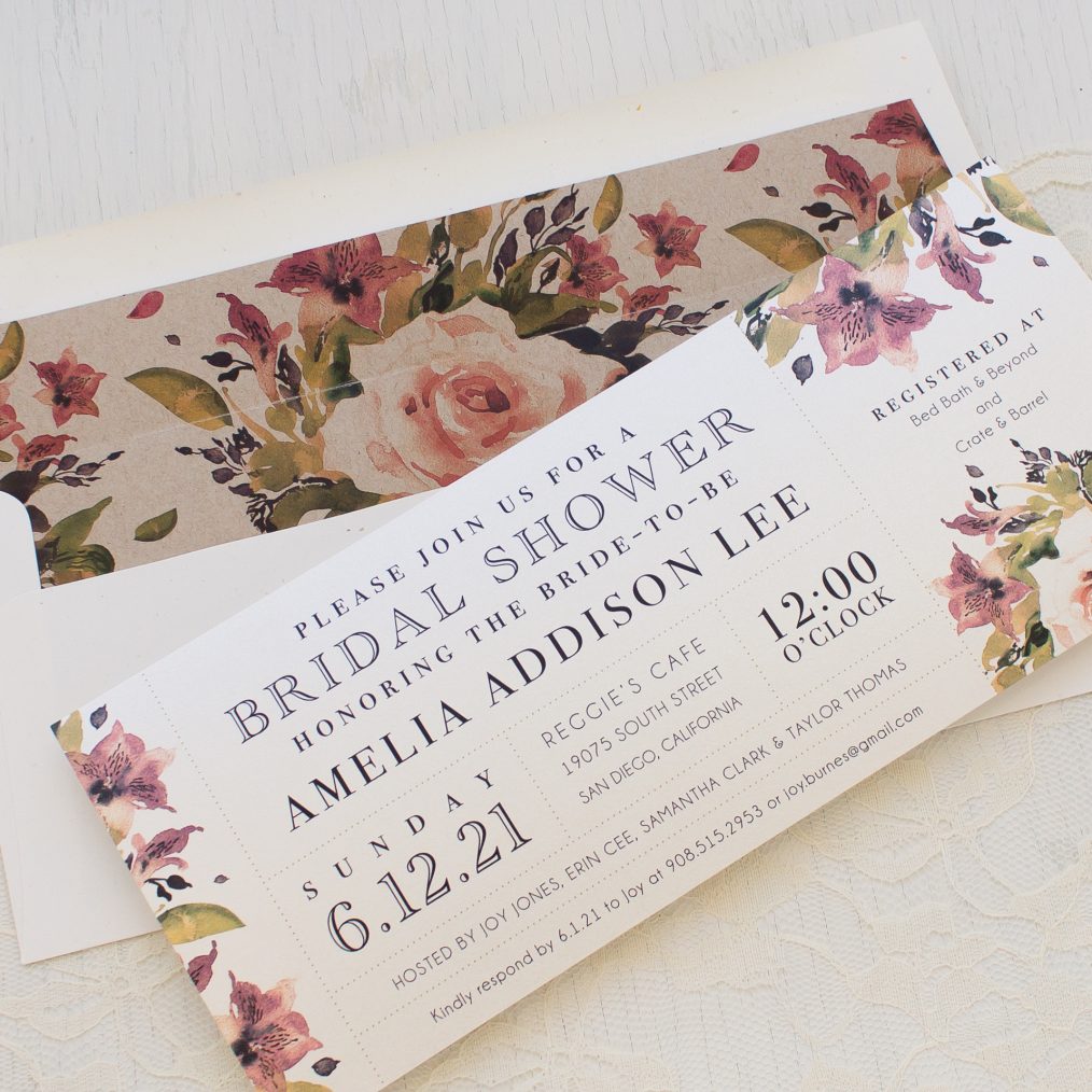 Soft Roses Bridal Shower Invitations