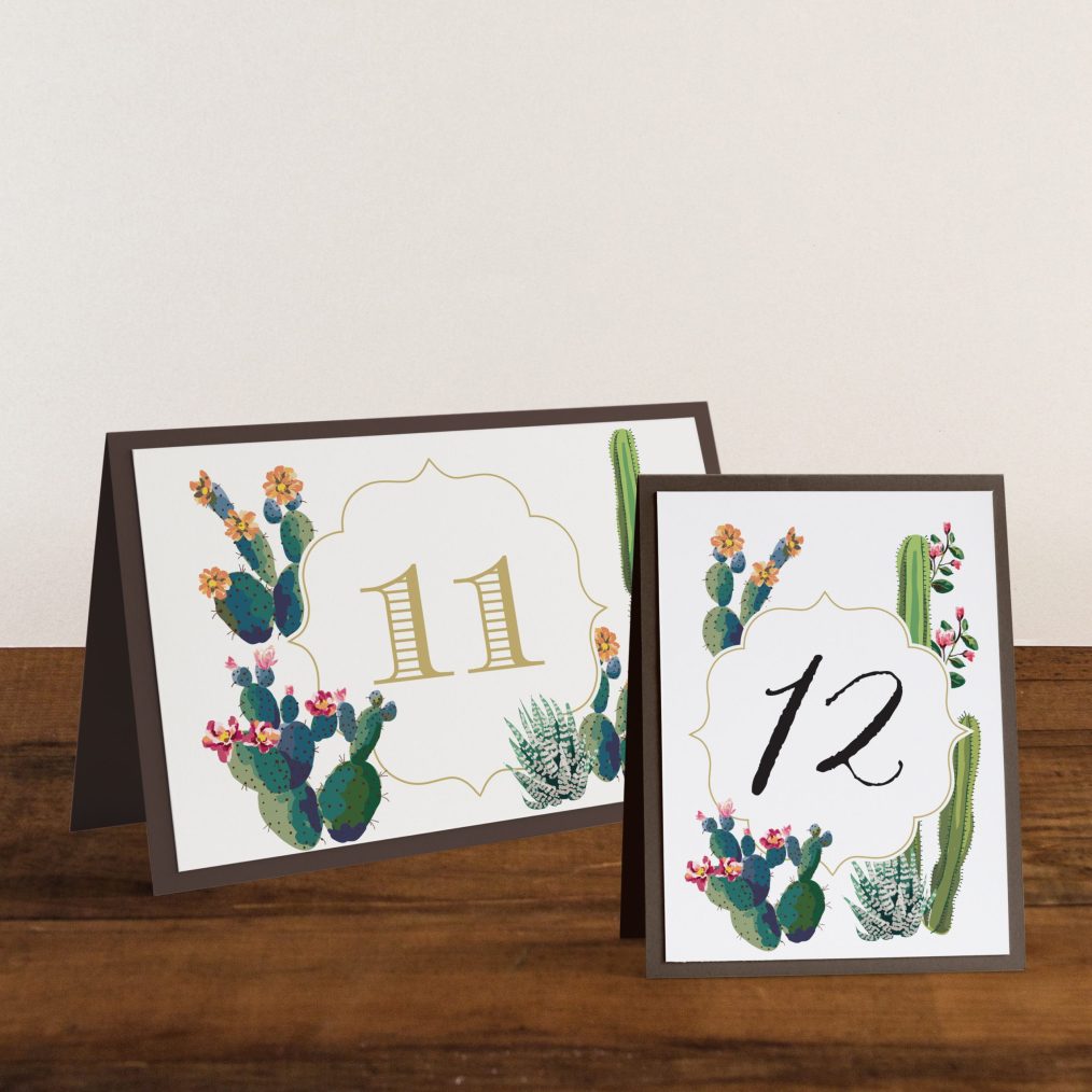 Desert Love Customizable Cactus Tented Table Numbers | Beacon Lane