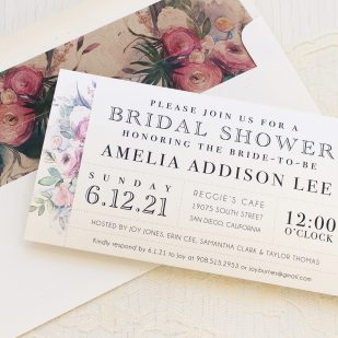 Watercolor Rose Bridal Shower Invitations