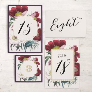 Floral Boho Flat Table Numbers