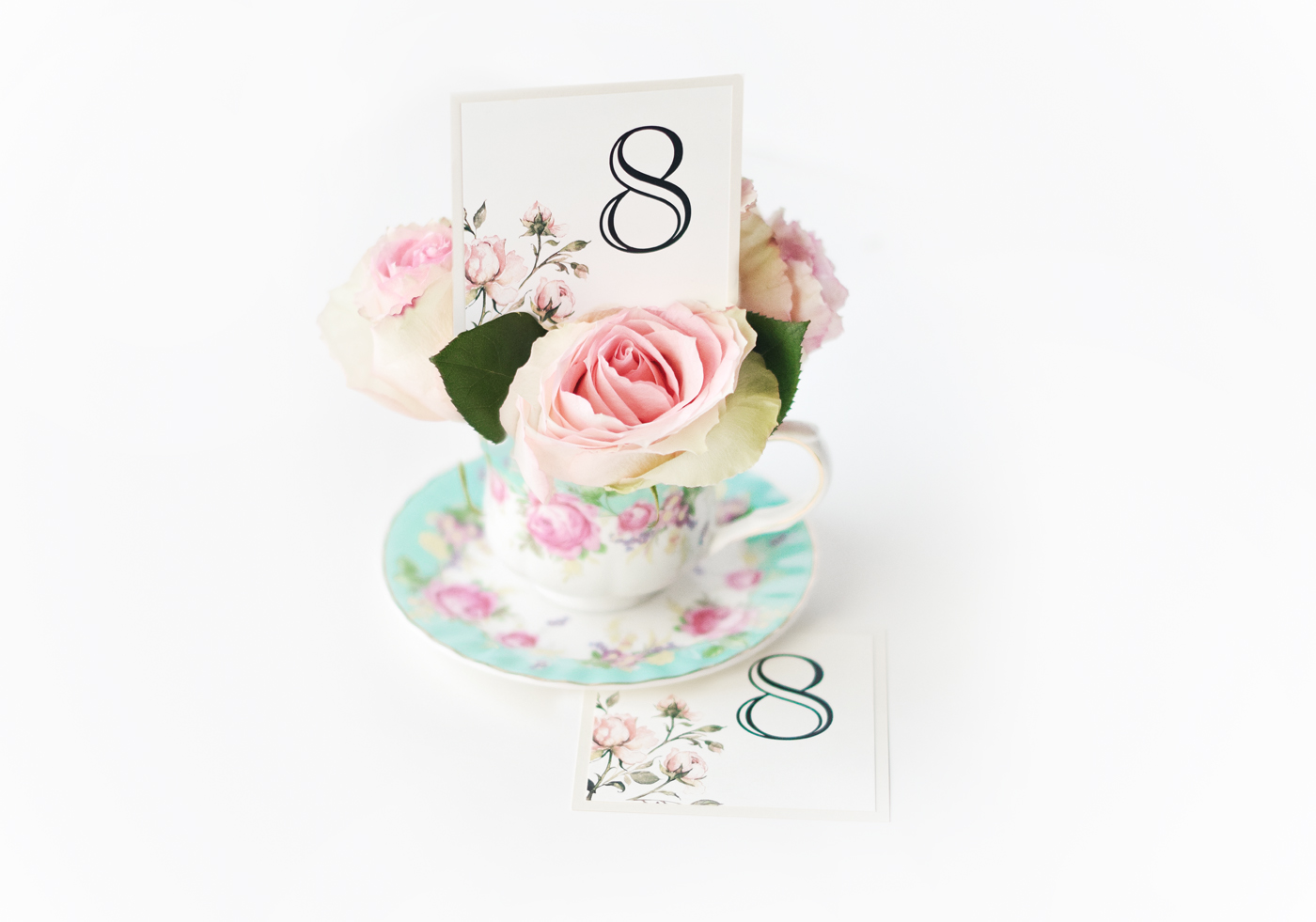 DIY rose teacup bridal bouquets