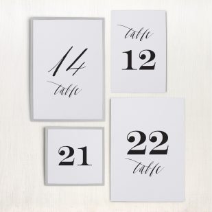 Modern Calligraphy Flat Table Numbers