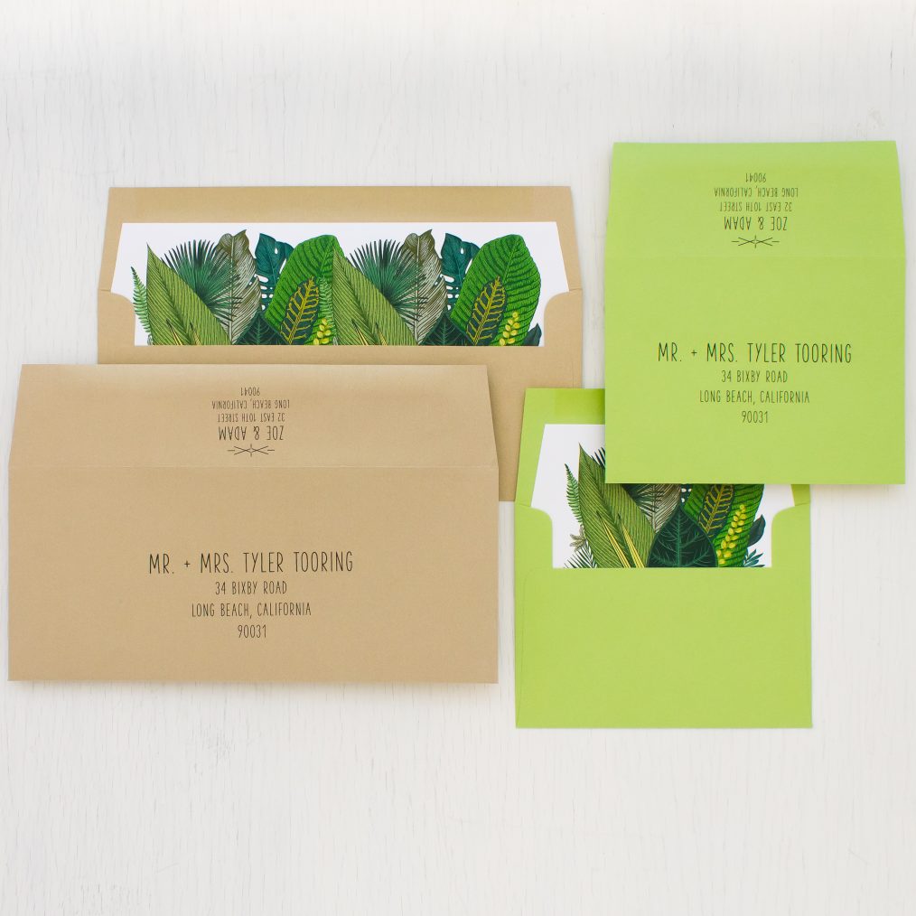 Green Leaf Save the Dates