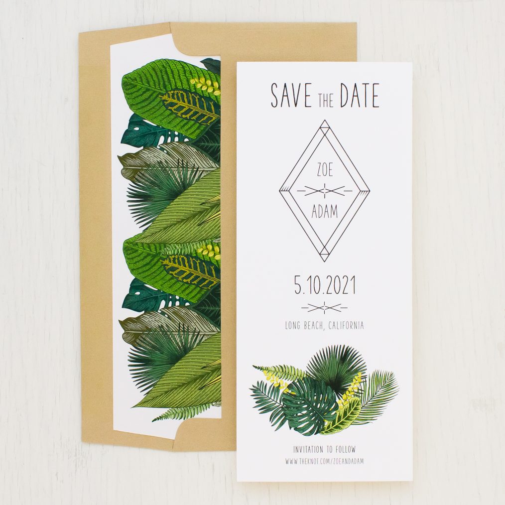 Green Leaf Save the Dates