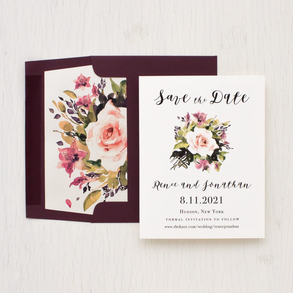 Soft Roses Save the Dates