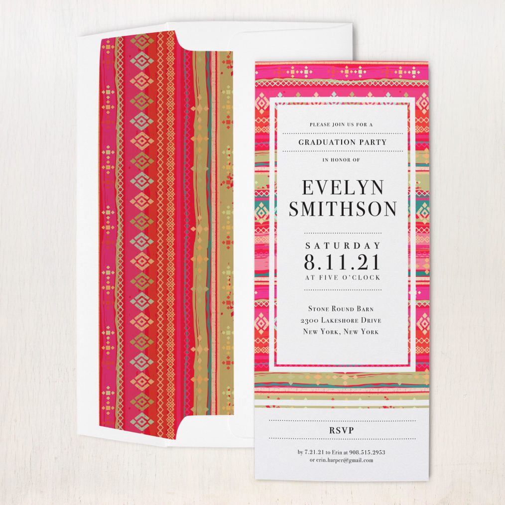 Bright Pattern Graduation Party Invitations | Beacon Lane