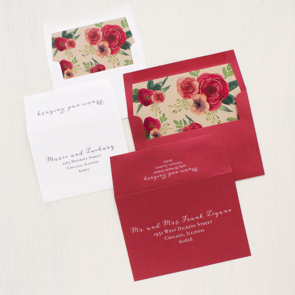 Deep Red Roses Wedding Invitations