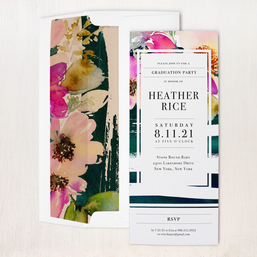 Painted Floral Party Invitations