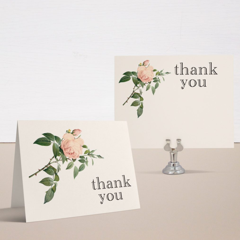 Ivory & Blush Bridal Shower Thank You Cards