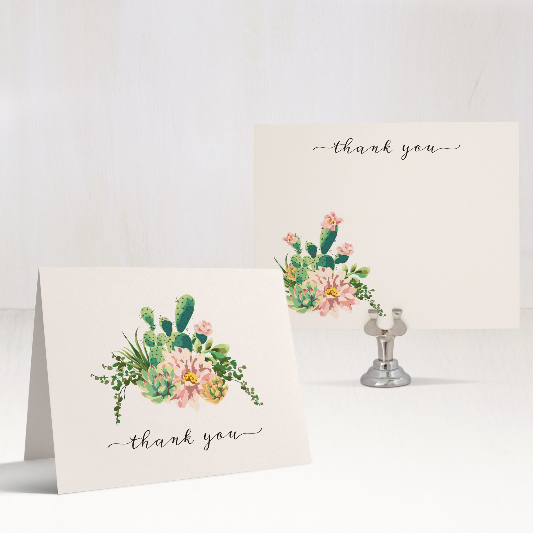 Blush Cactus Save the Dates Desert Wedding Beacon Lane