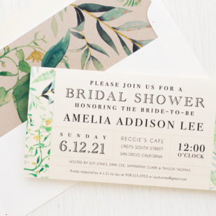 Botanical Garden Bridal Shower Invitations