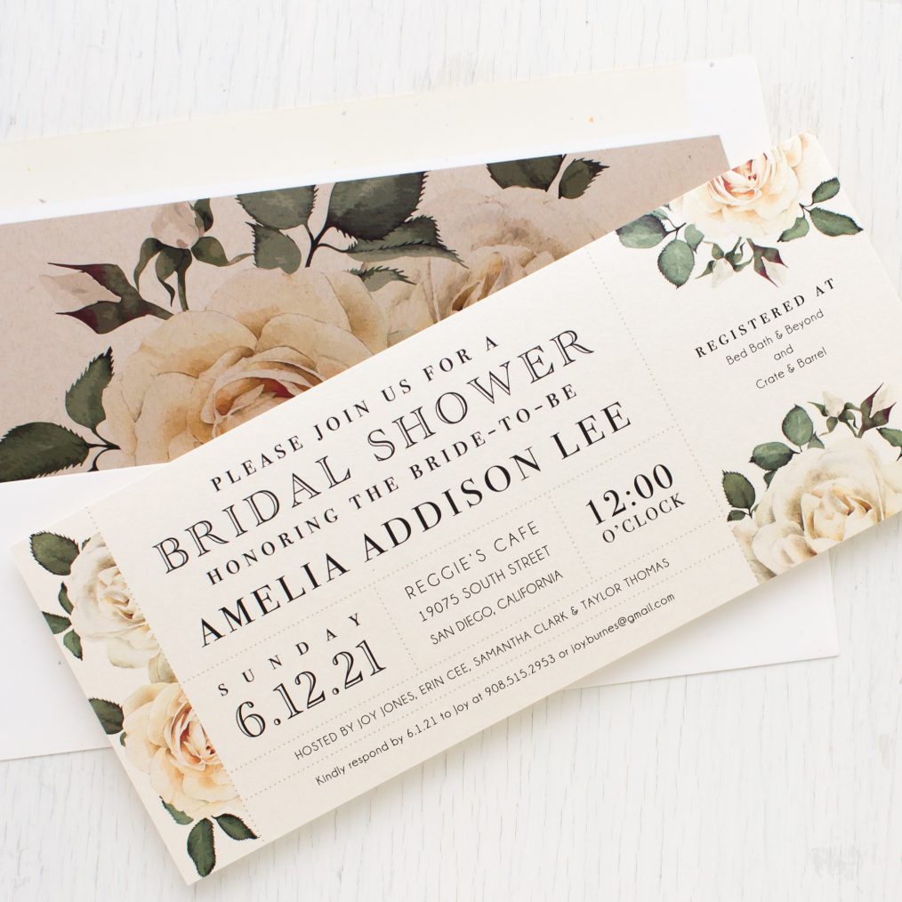 Modern Calligraphy Bridal Shower Invitations