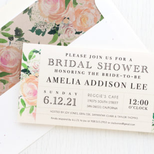 Garden Blooms Bridal Shower Invitations