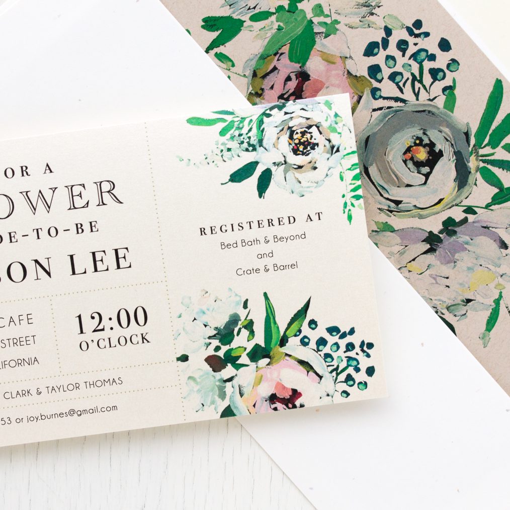 Painted Garden Bridal Shower Invitations